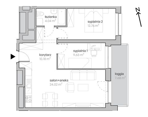 Plan 3 pok. 61m²
