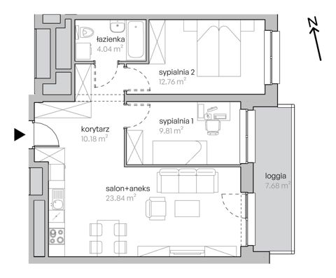 Plan 3 pok. 61m²