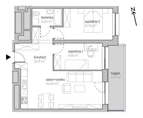 Plan 3 pok. 61m²