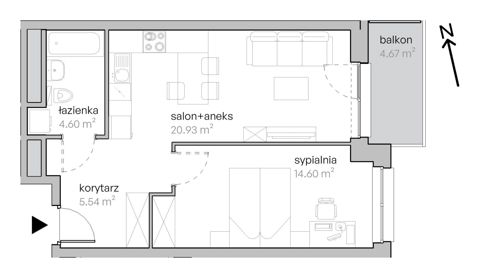 Plan 2 pok. 46m²