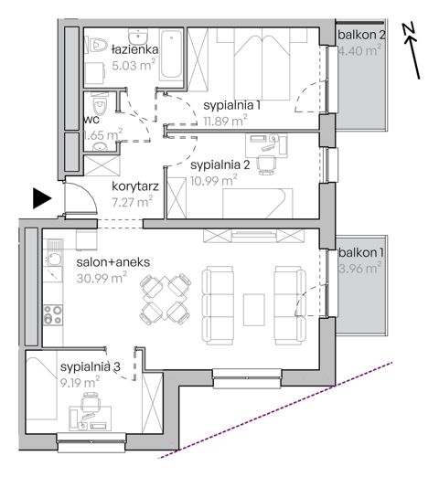 Plan 4 pok. 77m²