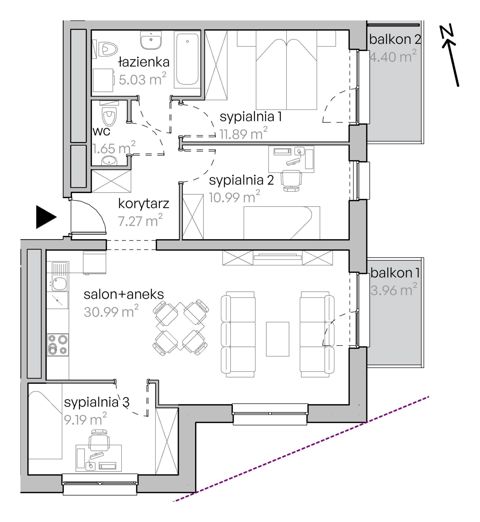 Plan 4 pok. 77m²