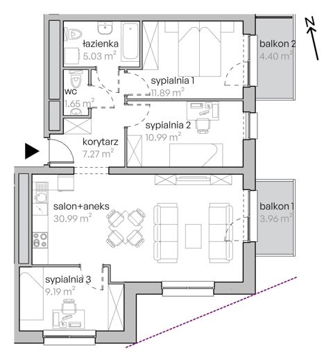 Plan 4 pok. 77m²