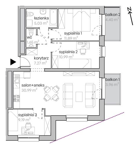 Plan 4 pok. 77m²