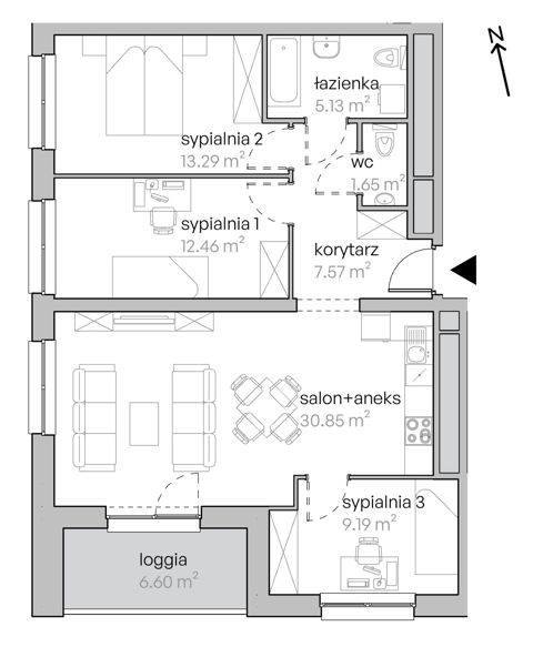 Plan 4 pok. 80m²