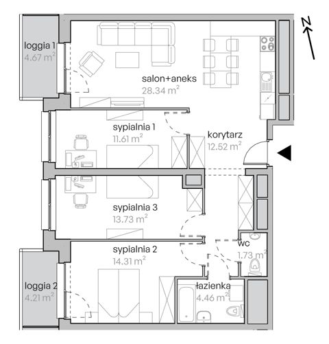Plan 4 pok. 86m²