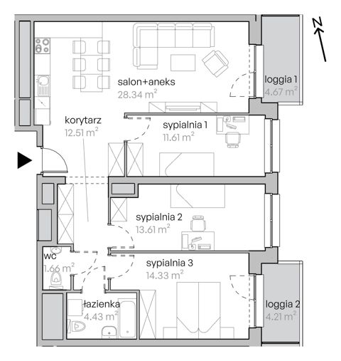 Plan 4 pok. 86m²