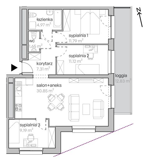 Plan 4 pok. 77m²