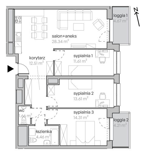 Plan 4 pok. 87m²