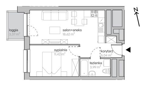 Plan 2 pok. 39m²