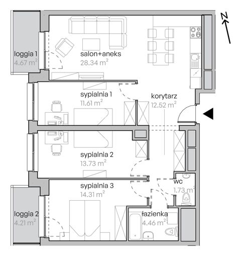 Plan 4 pok. 87m²