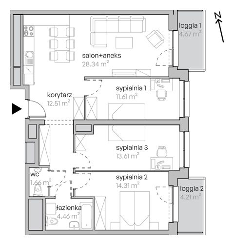 Plan 4 pok. 87m²