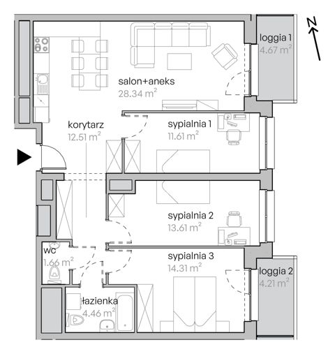 Plan 4 pok. 87m²