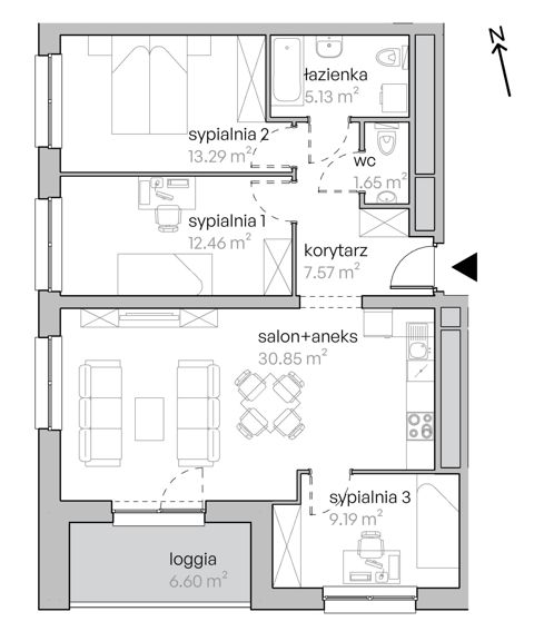 Plan 4 pok. 80m²