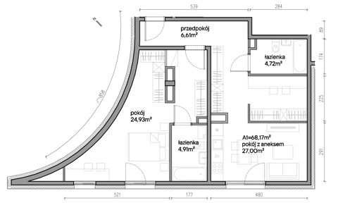 Plan 2 pok. 68m²