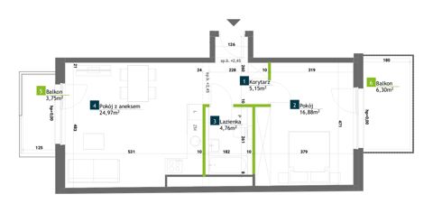 Plan 2 pok. 52m²