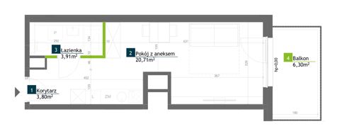 Plan 1 pok. 29m²