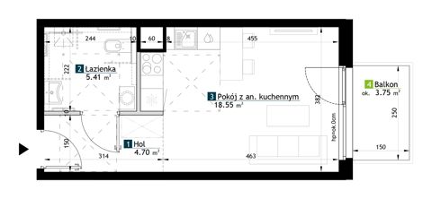 Plan 1 pok. 29m²