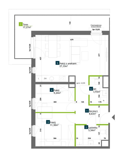 Plan 3 pok. 66m²