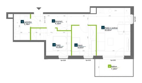 Plan 3 pok. 54m²