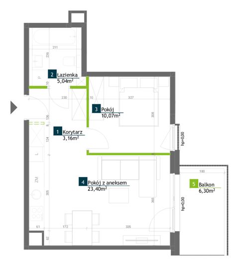 Plan 2 pok. 42m²