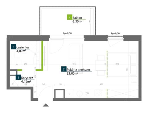 Plan 1 pok. 31m²