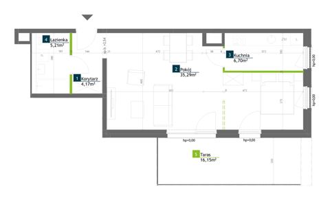 Plan 1 pok. 51m²