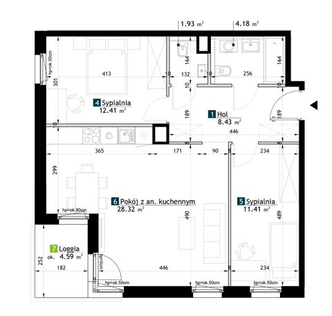 Plan 3 pok. 67m²