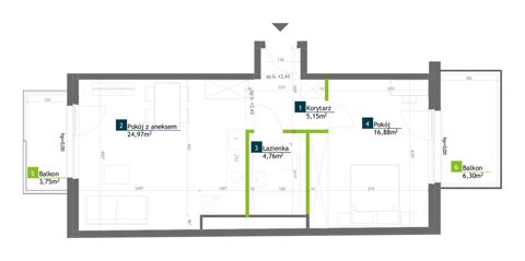 Plan 2 pok. 52m²