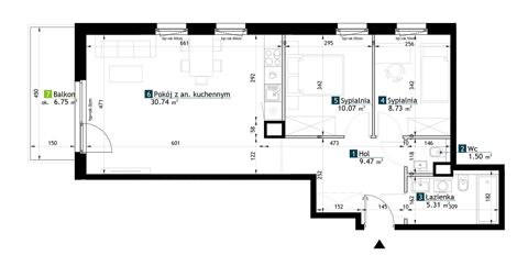 Plan 3 pok. 66m²