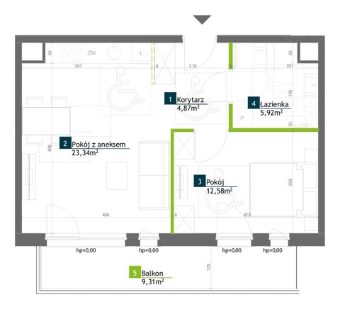 Plan 2 pok. 47m²