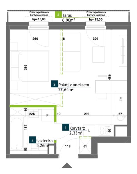 Plan 1 pok. 35m²