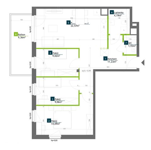 Plan 4 pok. 72m²