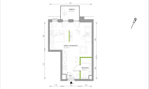 Plan 1 pok. 39m²