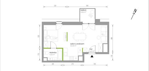Plan 1 pok. 39m²