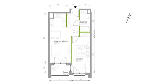 Plan 2 pok. 46m²