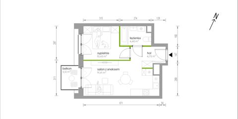 Plan 2 pok. 39m²