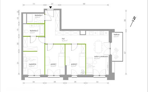Plan 4 pok. 86m²