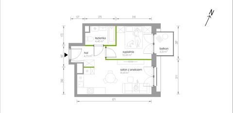 Plan 2 pok. 39m²