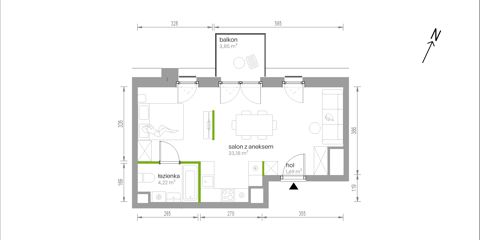Plan 1 pok. 39m²