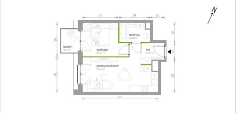 Plan 2 pok. 39m²