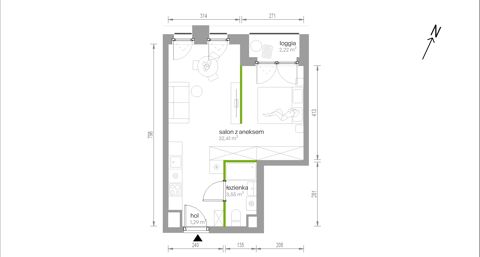 Plan 1 pok. 37m²