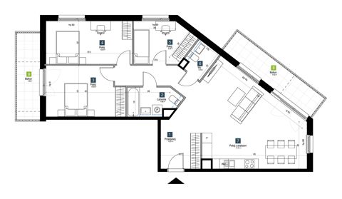 Plan 4 pok. 91m²