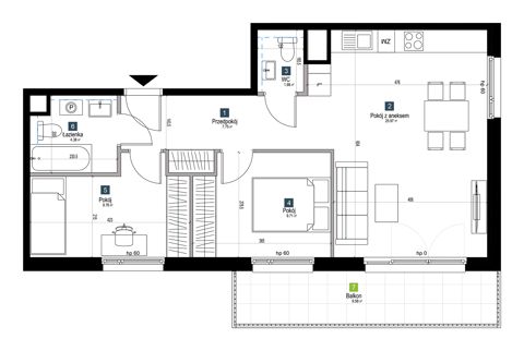 Plan 3 pok. 60m²