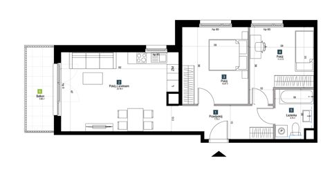 Plan 3 pok. 61m²