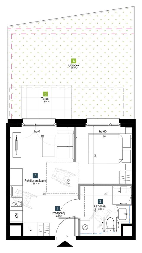 Plan 1 pok. 29m²