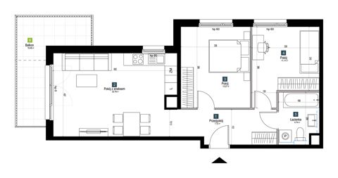 Plan 3 pok. 61m²