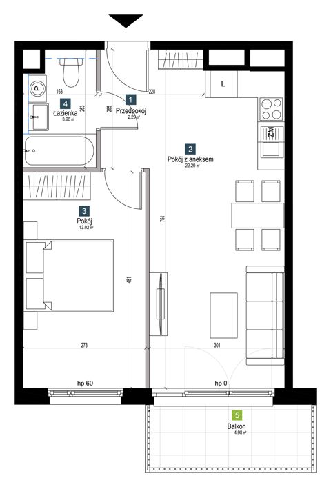 Plan 2 pok. 41m²