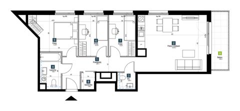 Plan 4 pok. 71m²