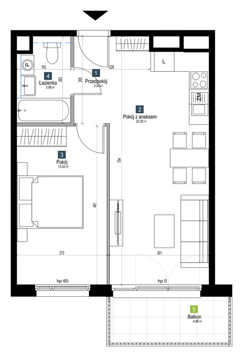 Plan 2 pok. 41m²